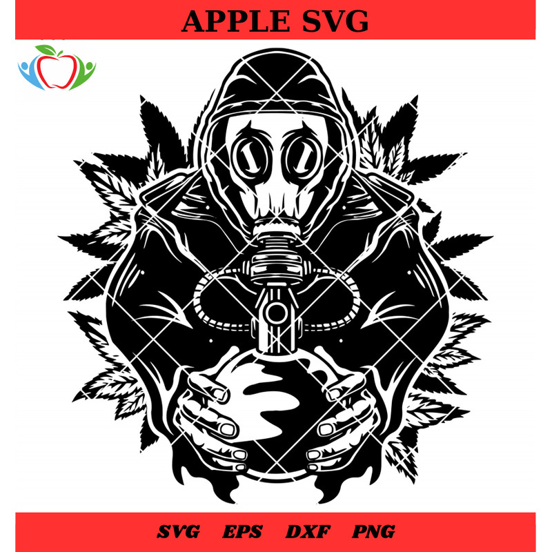 Smoking Weed Gas Mask Svg, High Life Shirt Svg, 420 Cut File Svg - SVG Lucky.png