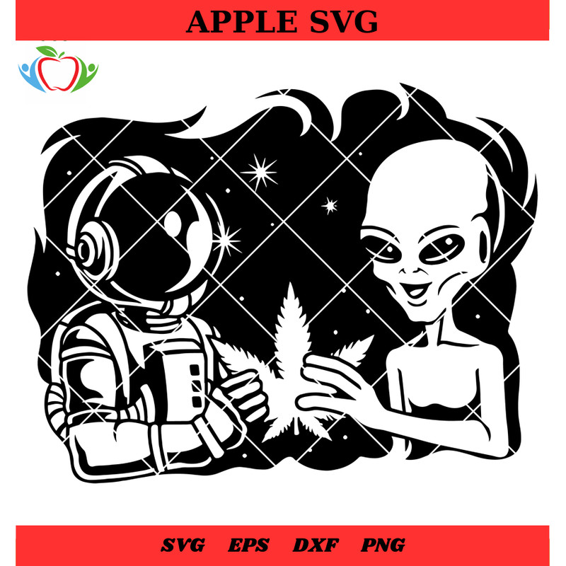 Stoned Alien Svg, Alien Smoking Joint Svg, Alien Design Svg - SVG Lucky.jpg