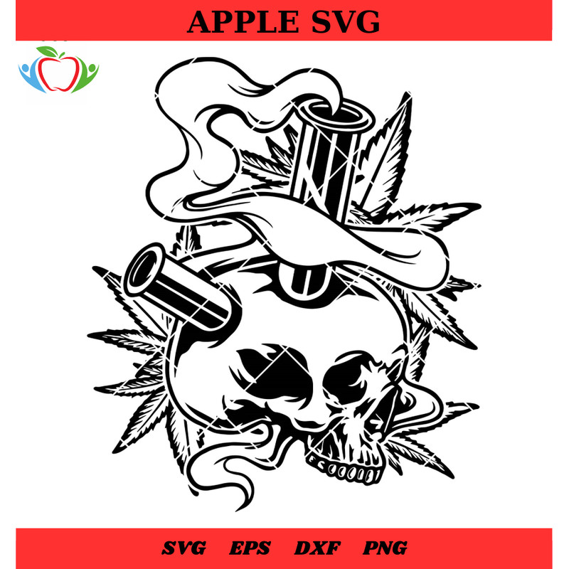 Weed Skull Smoke Files Svg, Smoking Joint Svg, Marijuana Clipart Cannabis Svg - SVG Lucky.jpg
