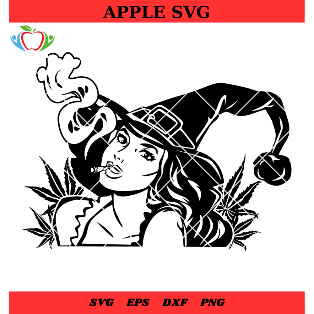 Witch smoking Peeking Svg, Witch Smoking Weed Svg, Halloween Weed Svg - SVG Lucky.jpg