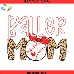 baller mom red bow tie softball sport png,mothers day png,mom png design,mom sublimation
