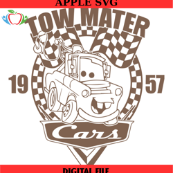 disney checkered cars racing tow mater est 1957 svg, disney svg ,disney mickey svg , digital download