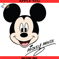 smiling face disney mickey mouse signature svg, disney svg ,disney mickey svg , digital download