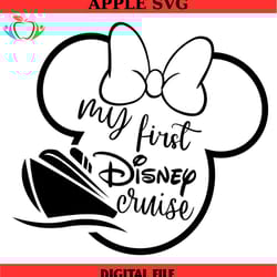 my first disney cruise ship minnie head svg, disney svg ,disney mickey svg , digital download