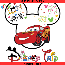 disney trip lightning mcqueen cars mickey svg, disney svg ,disney mickey svg , digital download