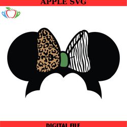 minnie head animal kingdom wild bow tie svg, disney svg ,disney mickey svg , digital download