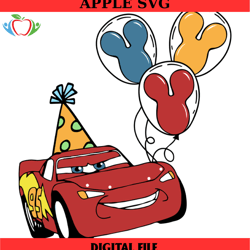 disney cars birthday balloon lightning mcqueen svg, disney svg ,disney mickey svg , digital download
