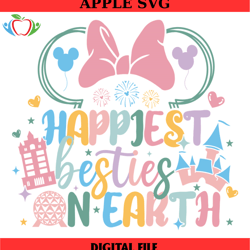 happiest bestie on earth minnie mouse ears svg, disney svg ,disney mickey svg , digital download