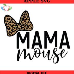 mama mouse minnie leopard bow tie svg, disney svg ,disney mickey svg , digital download