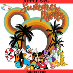 mickey mouse and friends summer mode svg, disney svg ,disney mickey svg , digital download
