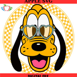 checkered pluto dog heart sunglasses svg, disney svg ,disney mickey svg , digital download