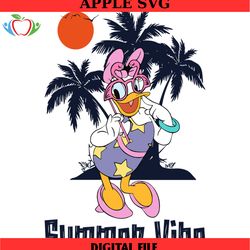 disney girl daisy duck summer vacation vibe svg, disney svg ,disney mickey svg , digital download