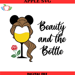 beauty and the bottle belle and the beast wine svg, disney svg ,disney mickey svg , digital download