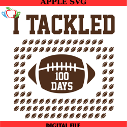 i tackled 100 days of school rugby ball svg, disney svg ,disney mickey svg , digital download