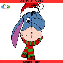 christmas santa hat eeyore the donkey svg, disney svg ,disney mickey svg , digital download
