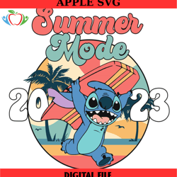 disney stitch summer vacation mode svg, disney svg ,disney mickey svg , digital download