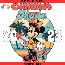 disney girl minnie summer vacation mode svg, disney svg ,disney mickey svg , digital download