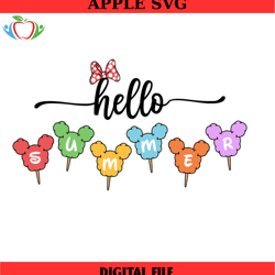 minnie bow tie hello summer svg, disney svg ,disney mickey svg , digital download