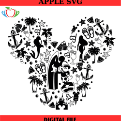 cool surfing mickey mouse summer vacation svg, disney svg ,disney mickey svg , digital download