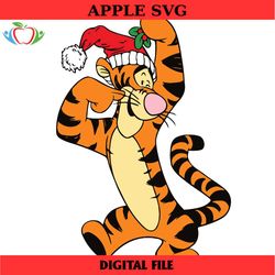 tigger christmas svg, baby pooh tiger svg, santa winnie the pooh svg