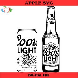 coor light bottle and can alcohol beer svg, trending svg, coor light bottle svg, can alcohol beer svg