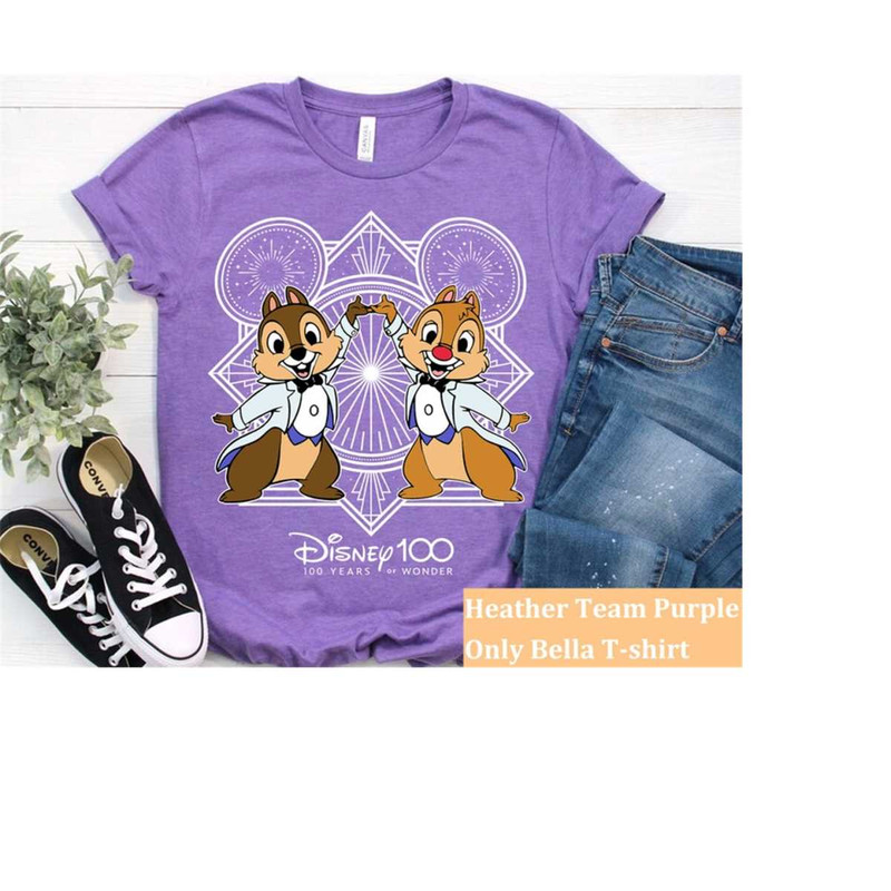 Disney Chip And Dale Couple Characters T-Shirt,Disney 100 Years of Wonder Tee,Disneyland 100th Anniversary Shirt, Disney.jpg