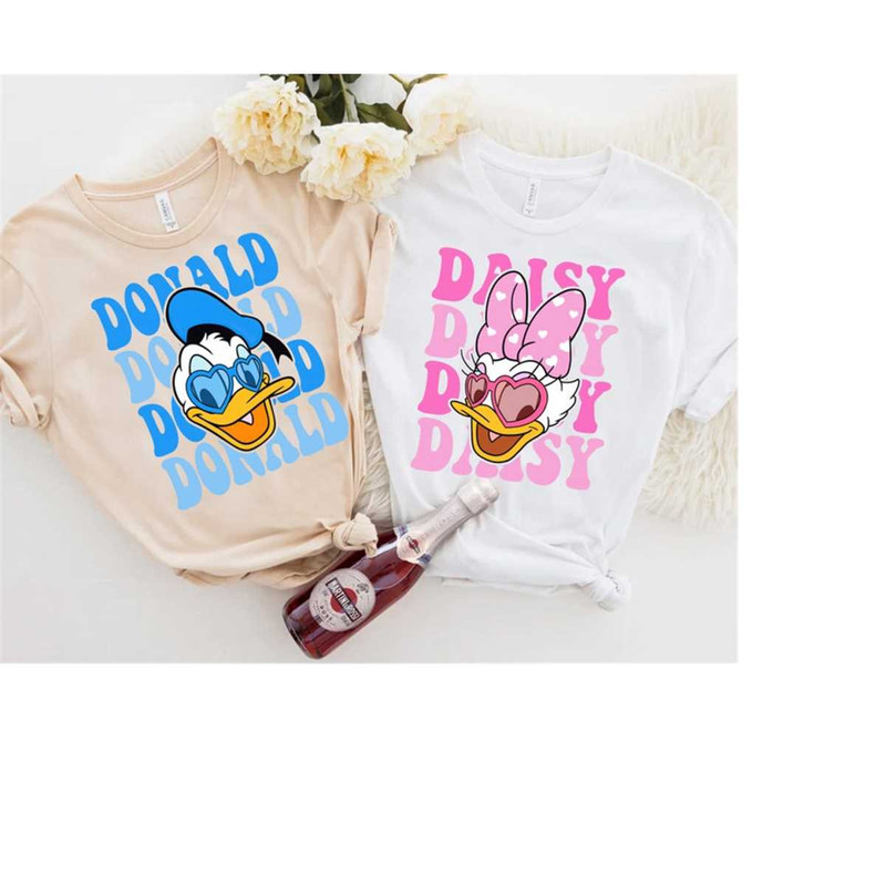 Disney Donald And Daisy Duck Couple Shirt Valentine's Day T-Shirt, Disney Couple Shirts, Valentines Gift, Disneyland Mat.jpg