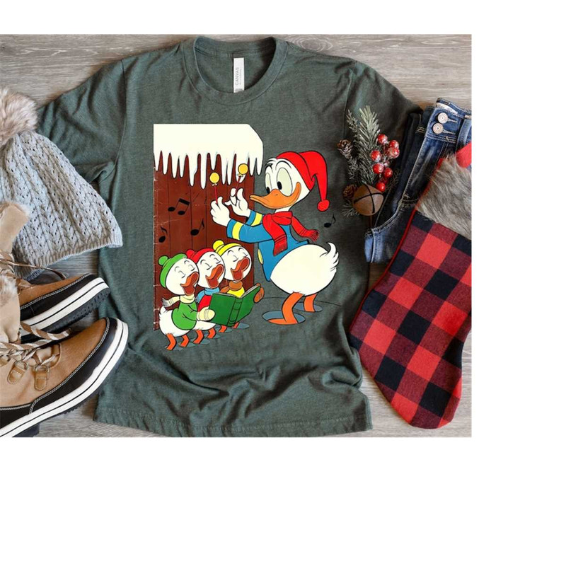Disney DuckTales Christmas Donald Huey Louis Dewey Caroling Christmas Shirt, Merry Quackmas Shirt, Disneyworld Christmas.jpg