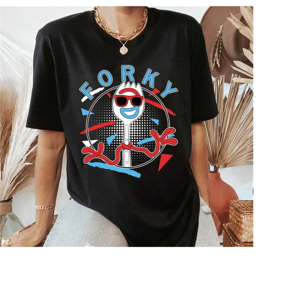 Disney Forky 90's Portrait T-Shirt, Disney Toy Story Portrait Tee, Birthday Party Music Shirt, Couple Shirts, Disneyland.jpg