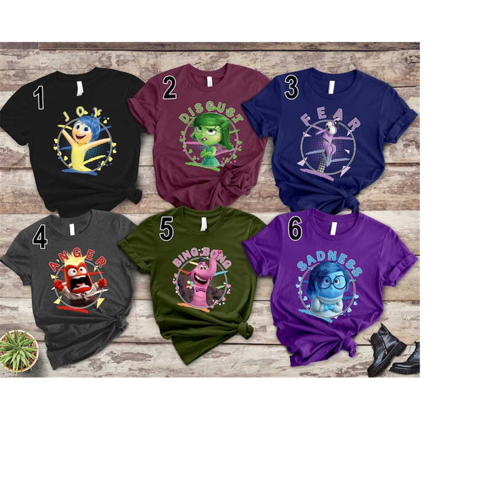 Disney Inside Out Characters 90's Portrait T-Shirt, Fear Anger Joy Sadness Disgust Bing Bong,Birthday Party Shirt,Disney.jpg