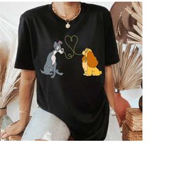 disney lady and the tramp bella notte tshirt, disneyland family vacation trip gift unisex adult tshirt kid tshirt, ma