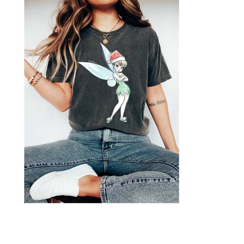 Disney Peter Pan Tinker Bell Holiday T-Shirt, Santa Tinker Bell Christmas Shirt, Disneyland Christmas, Christmas Squad S.jpg