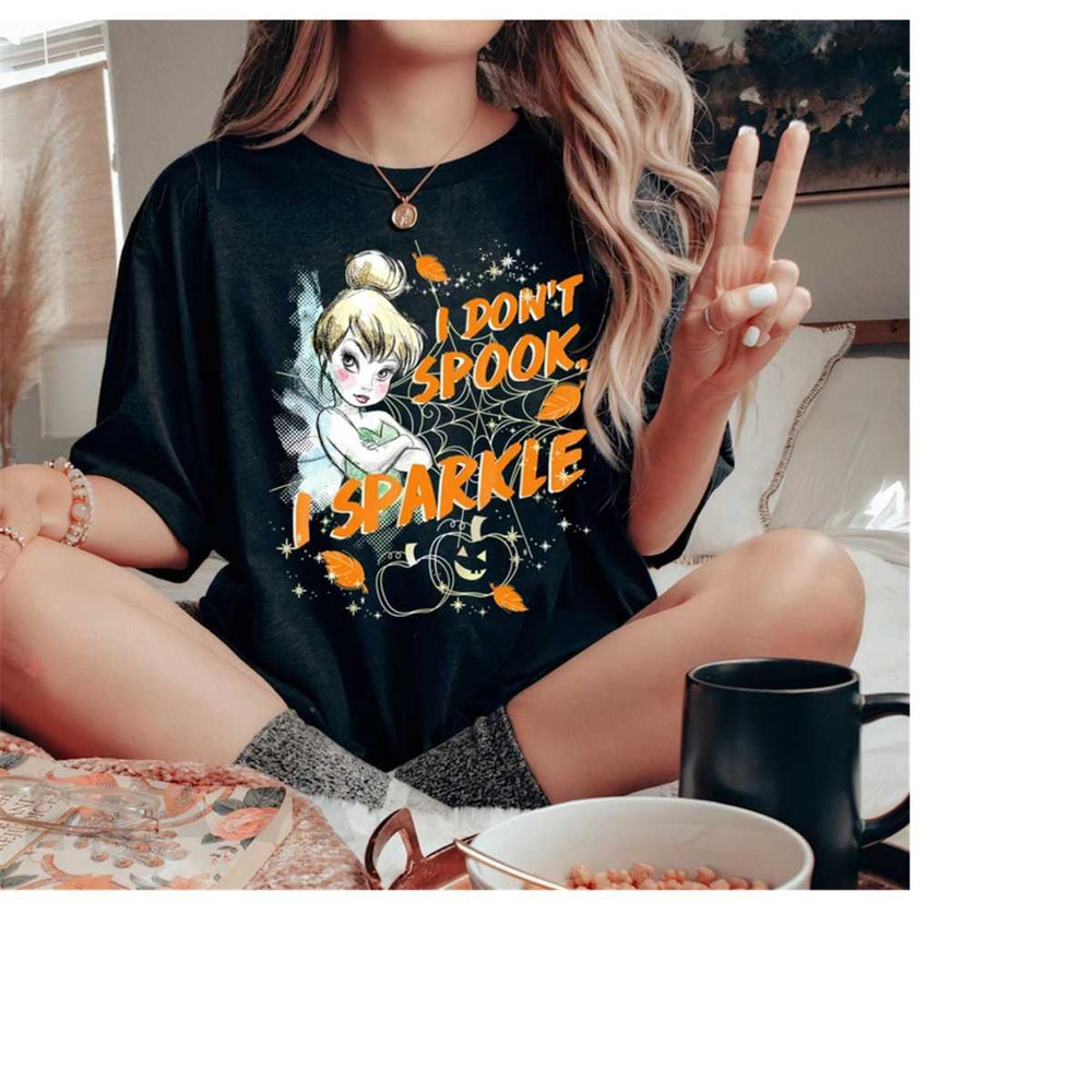 Disney Peter Pan Tinkerbell Halloween Sparkle, Disney World Tee, Disneyland Halloween Party Gift, Halloween Disneyland M 1.jpg