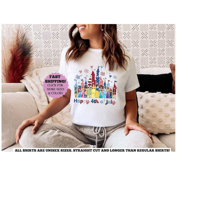 Disney Princess Castle Happy 4th of July Tee, Disney Balloons US Flag Tee, Disney Independence Day Freedom Tee,Disney Fa.jpg