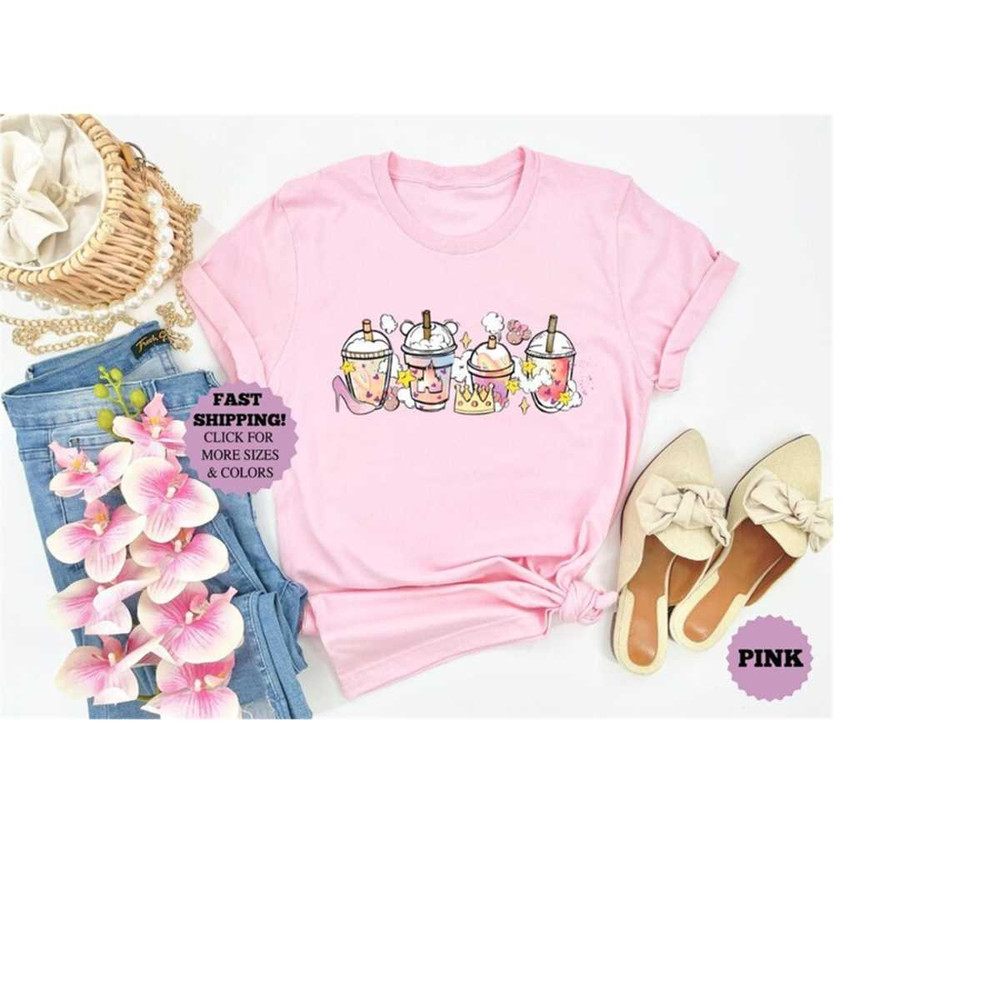 Disney Princess Coffee Latte Shirts, Princess Shirt, Disney Princess Coffee Shirt, Elsa, Rapunzel, Ariel, Jasmine, Cinde.jpg