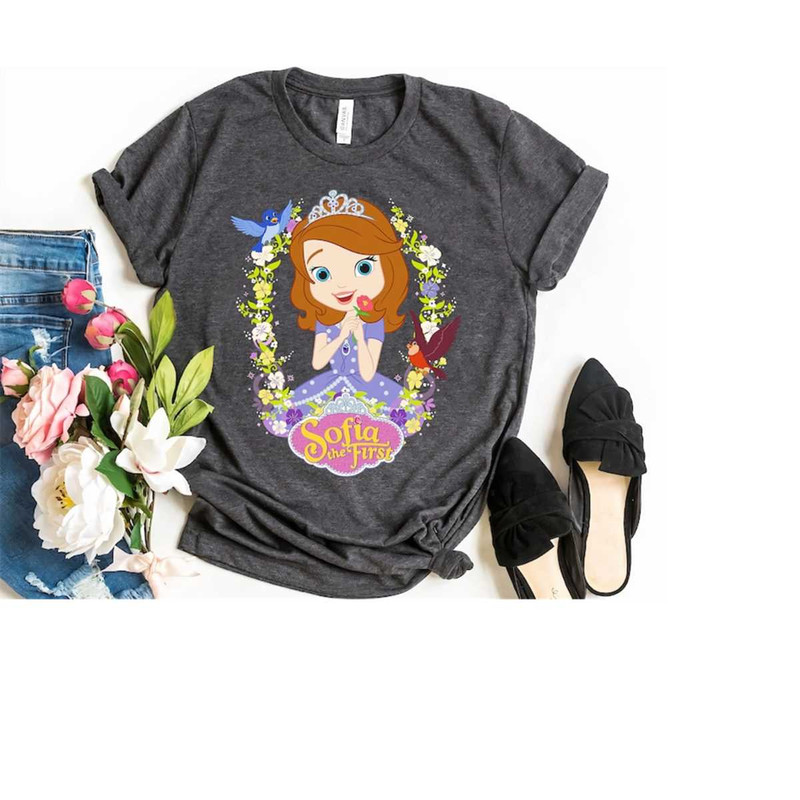 Disney Sofia the First Sofia Flower Border T-Shirt, Magic Kingdom, Disneyland Family Trip Vacation 2023 Gift, WDW Trip.jpg
