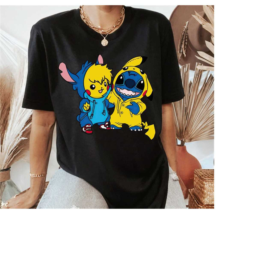 Disney Stitch and Friends Cute Costume Best Friends Shirt,Disneyland Trip Unisex T-shirt Family Matching Birthday Gift A.jpg