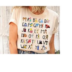 disney teacher alphabet characters from a to z shirt,abc shirt,kindergarten teacher shirt,back to school tee,disneyland
