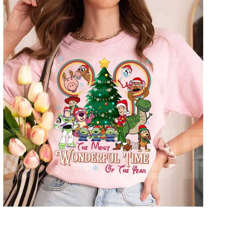 Disney Toy Story The Most Wonderful Time Of The Year Christmas Shirt, Toy Story Xmas Tree Mickey Head Shirt, Disneyland.jpg