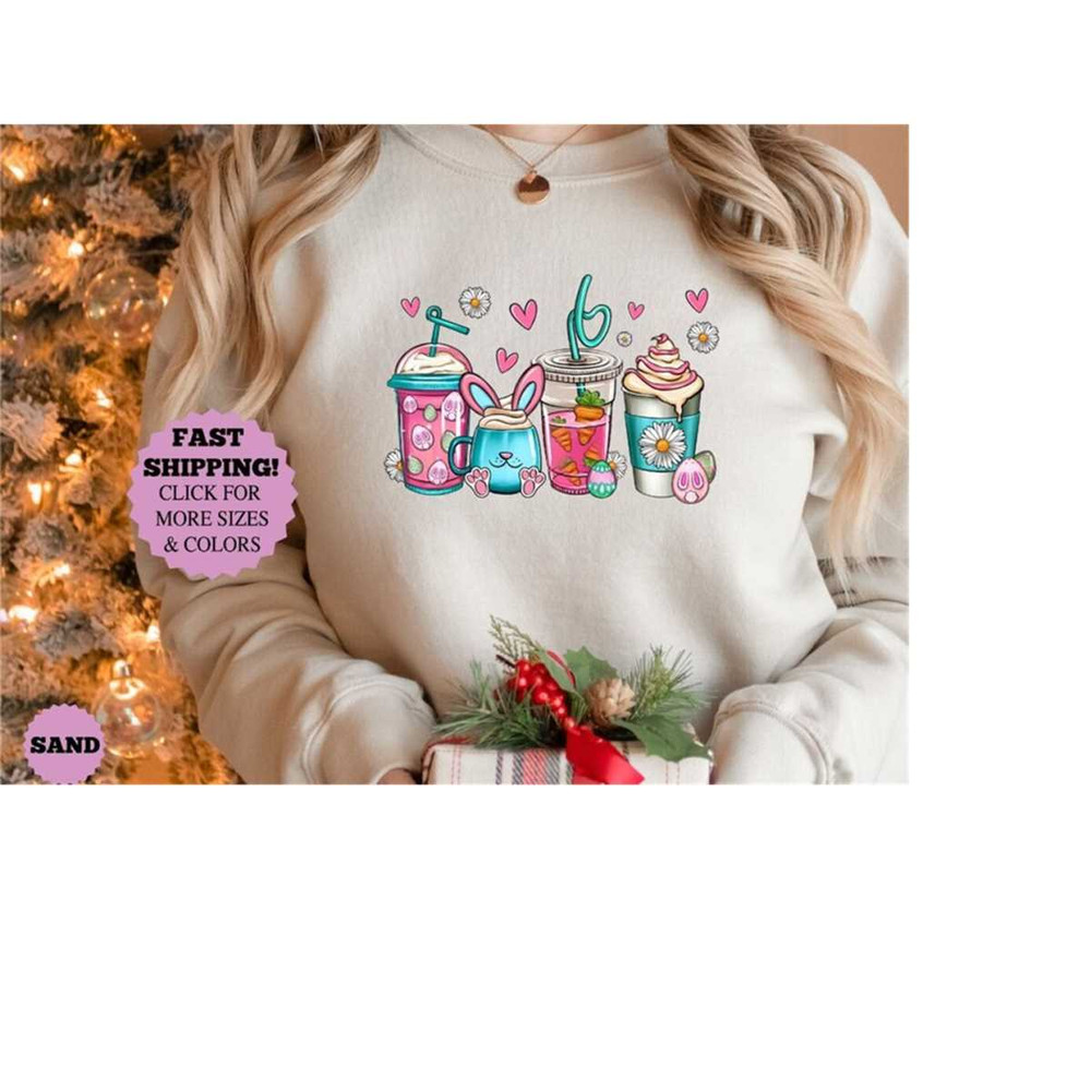 Easter Coffee Shirt,Easter Bunny Caffeine Shirt,Cute Bunny Shirt,Happy Easter Day Shirt,Funny Easter Gift,Personalize Ch.jpg