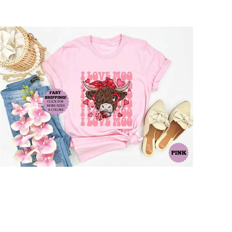 Heifer Valentine Shirt, Highland Cow Valentine Shirt, Valentine Day Western Country Shirt, Love Cow Valentines Day Shirt.jpg