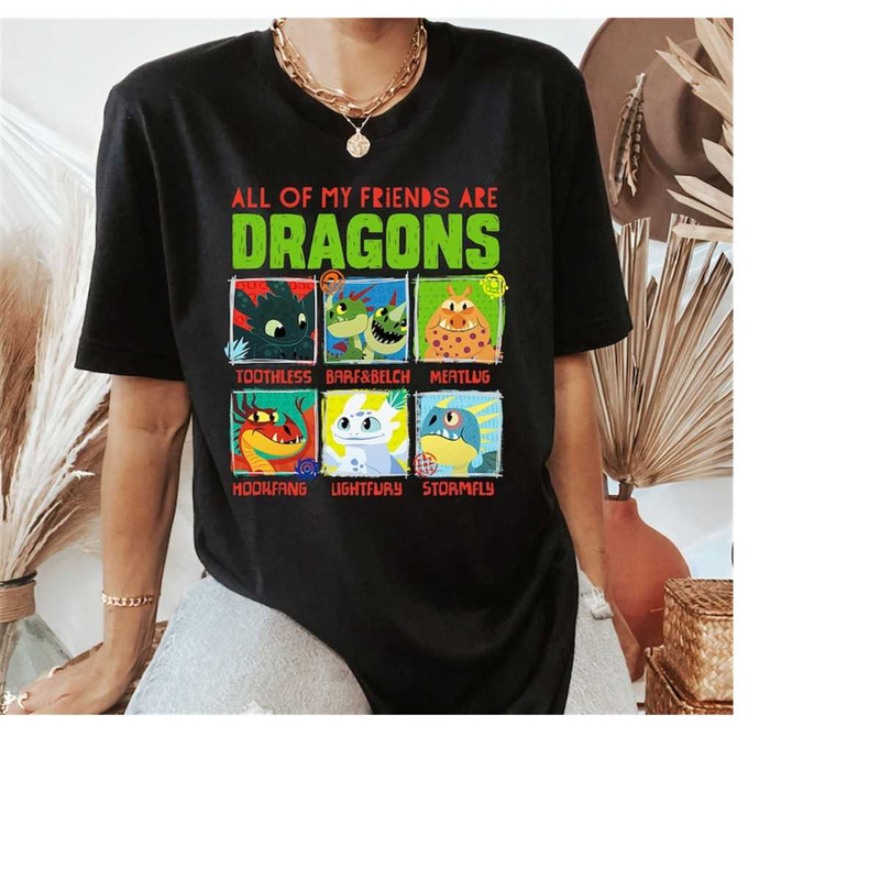 How To Train Your Dragon 3 Hidden World Dragon Friends T-Shirt,Disneyland Unisex T-shirt Family Matching Birthday Gift A.jpg