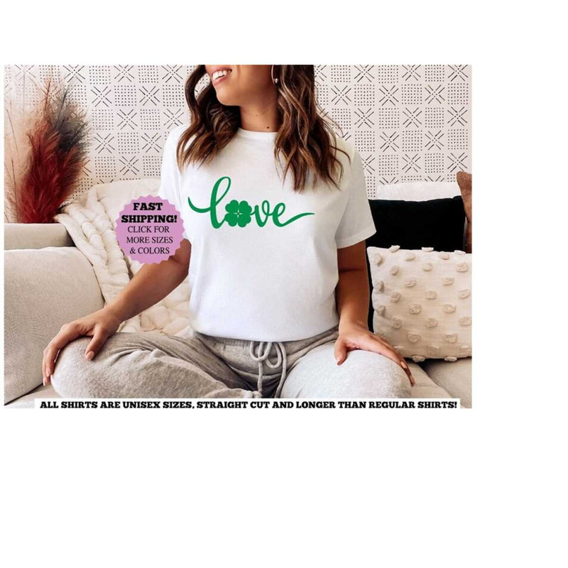 Love St Patrick's Day Shirt, Cute St Patrick's Day Shirt, Shamrock Shirt, Patrick's Green Shirt, Love With Shamrock Shir.jpg