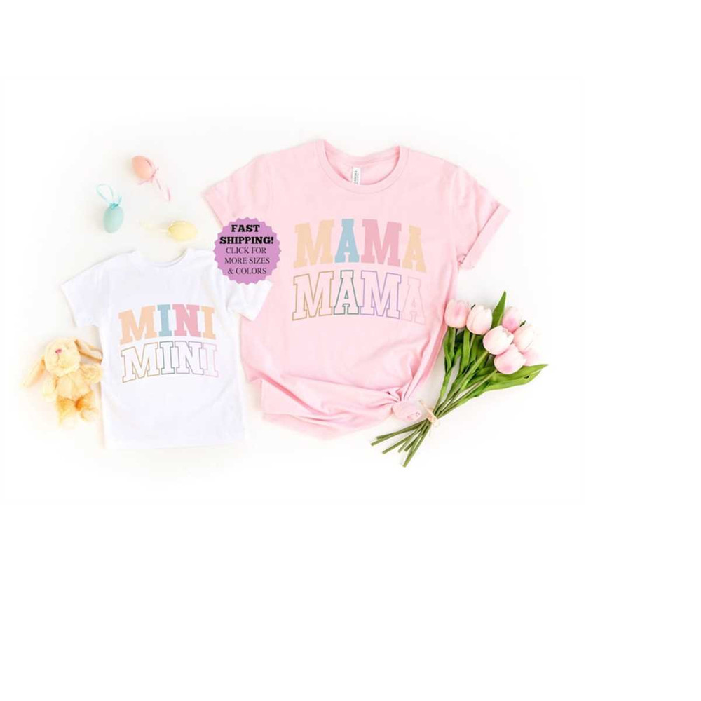 Mama mini shirt, mommy and me shirt, matching mom and me shirt, mom and daughter Tee 1.jpg