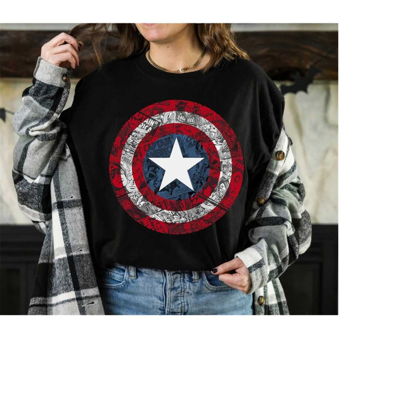 Marvel Captain America Avengers Shield Comic T-Shirt Holiday Vacation Matching Shirt, Marvel Comic Book Shirt, WDW Magic.jpg