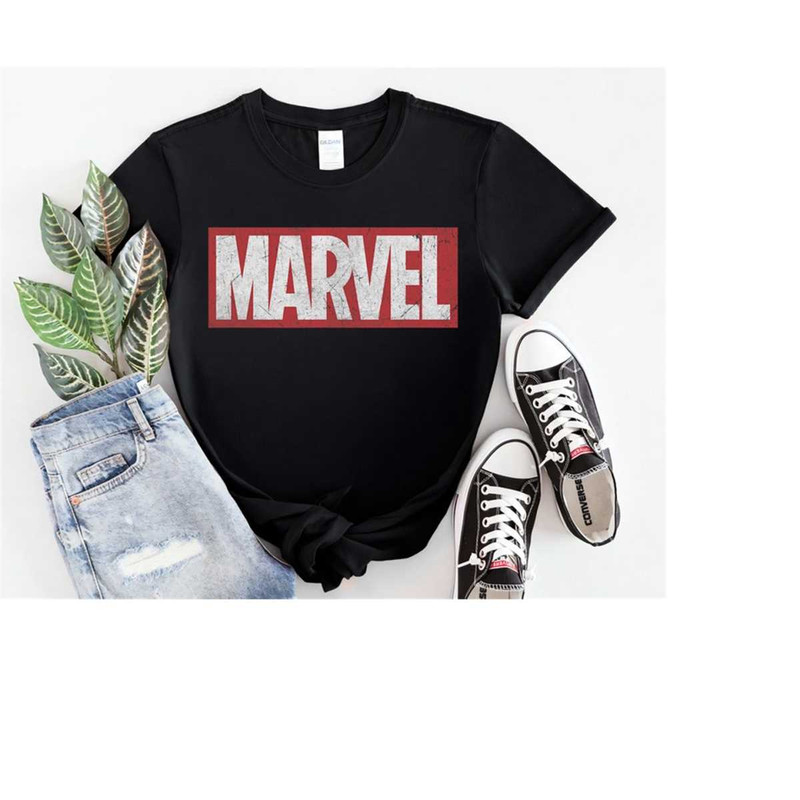 Marvel Classic Distressed Logo Graphic T-Shirt, Magic Kingdom Disneyland Disney World Tee Trip Gifts Unisex Adult Shirt.jpg