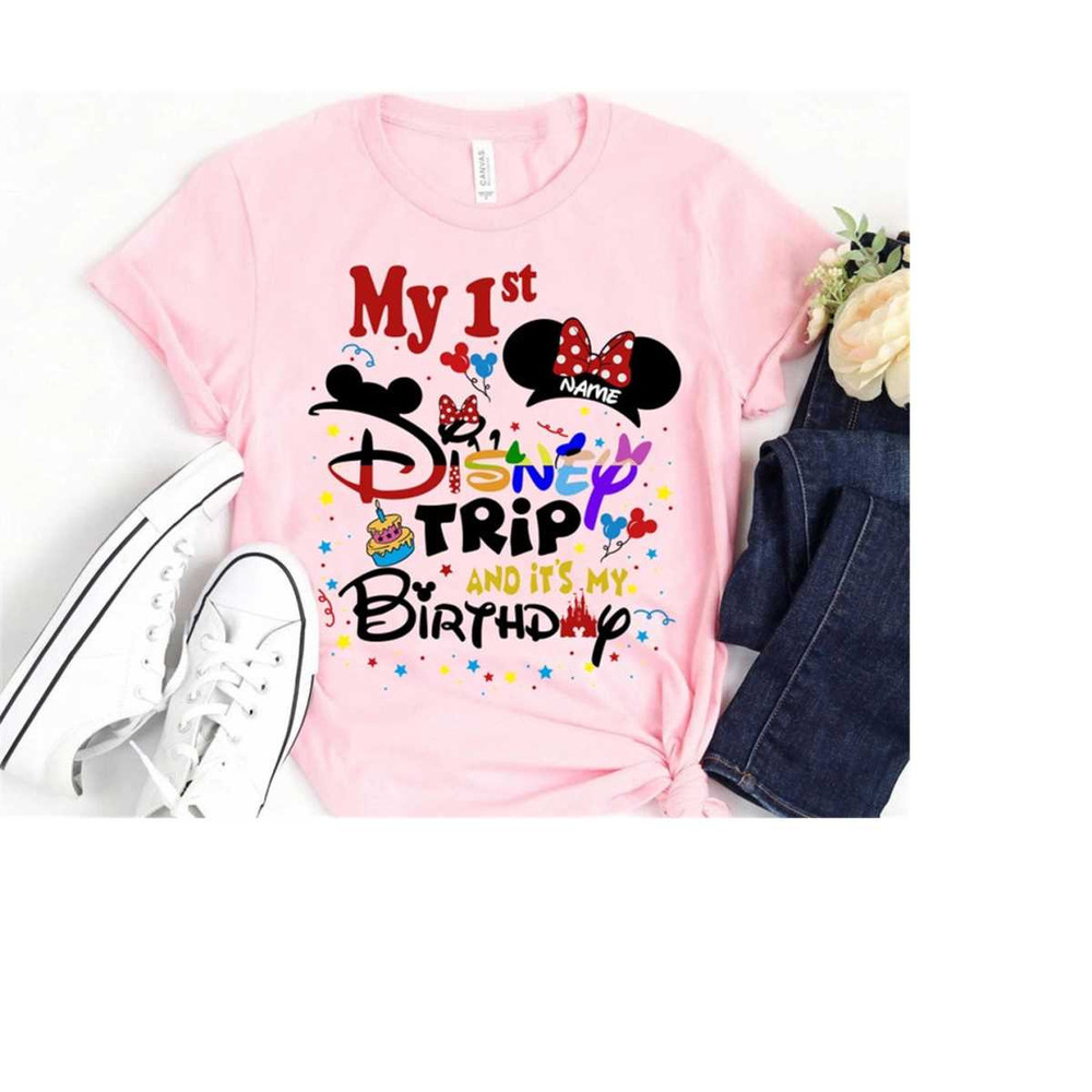 My First Disney Birthday Trip Shirt, Custom Disney Birthday Trip Shirts, Personalized Birthday Disney Family Vacation Te 1.jpg