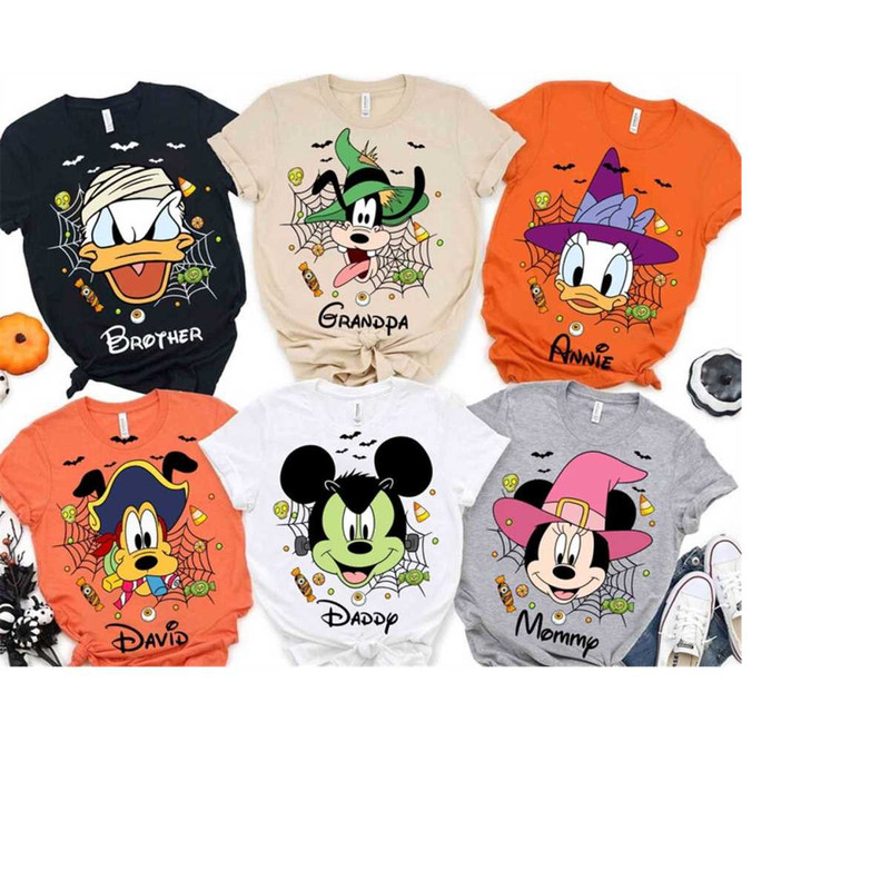 Personalized Mickey and Friends Disney Halloween Team Shirt, Mickey, Minnie, Donald, Daisy, Goofy, Pluto Witch Shirt, Fa 1.jpg