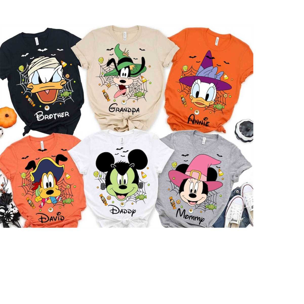 Personalized Mickey and Friends Disney Halloween Team Shirt, Mickey, Minnie, Donald, Daisy, Goofy, Pluto Witch Shirt, Fa.jpg