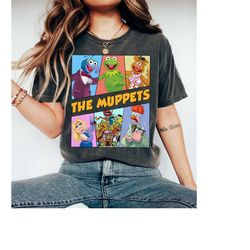 retro 90s vintage disney the muppets characters shirt, kermit, fozzie, animal muppet, gonzo, ms piggy shirt, disney matc